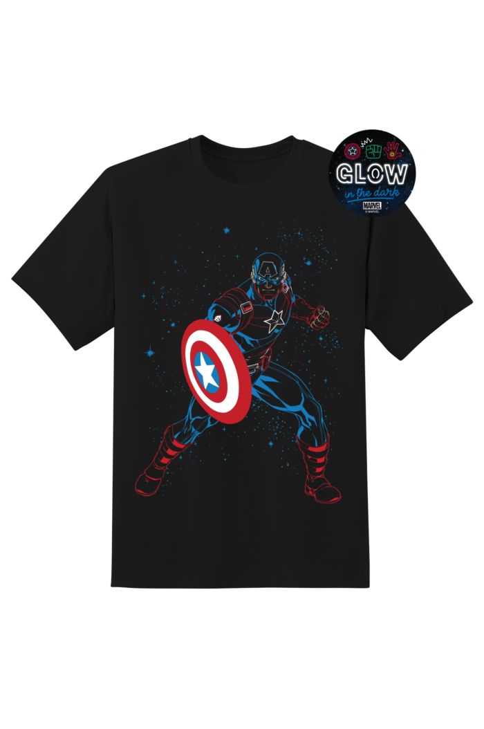 MARVEL CAPTAIN AMERICA LINES GLOW GLOW T-SHIRT