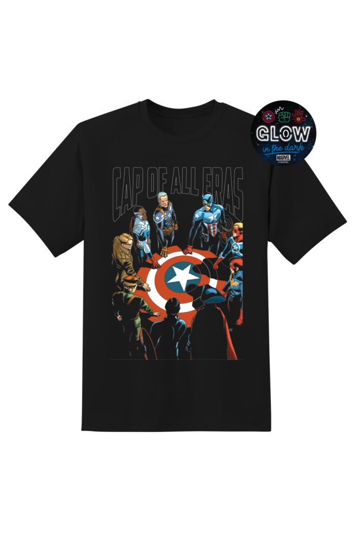 MARVEL CAP OF ALL ERAS GLOW T-SHIRT