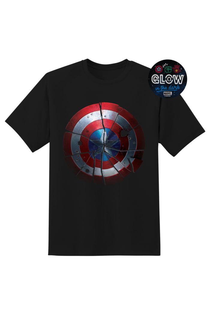 MARVEL BROKEN  SHIELD GLOW T-SHIRT