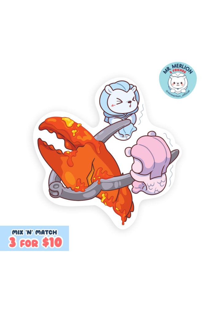 MR MERLION CRAB CLAW STICKER